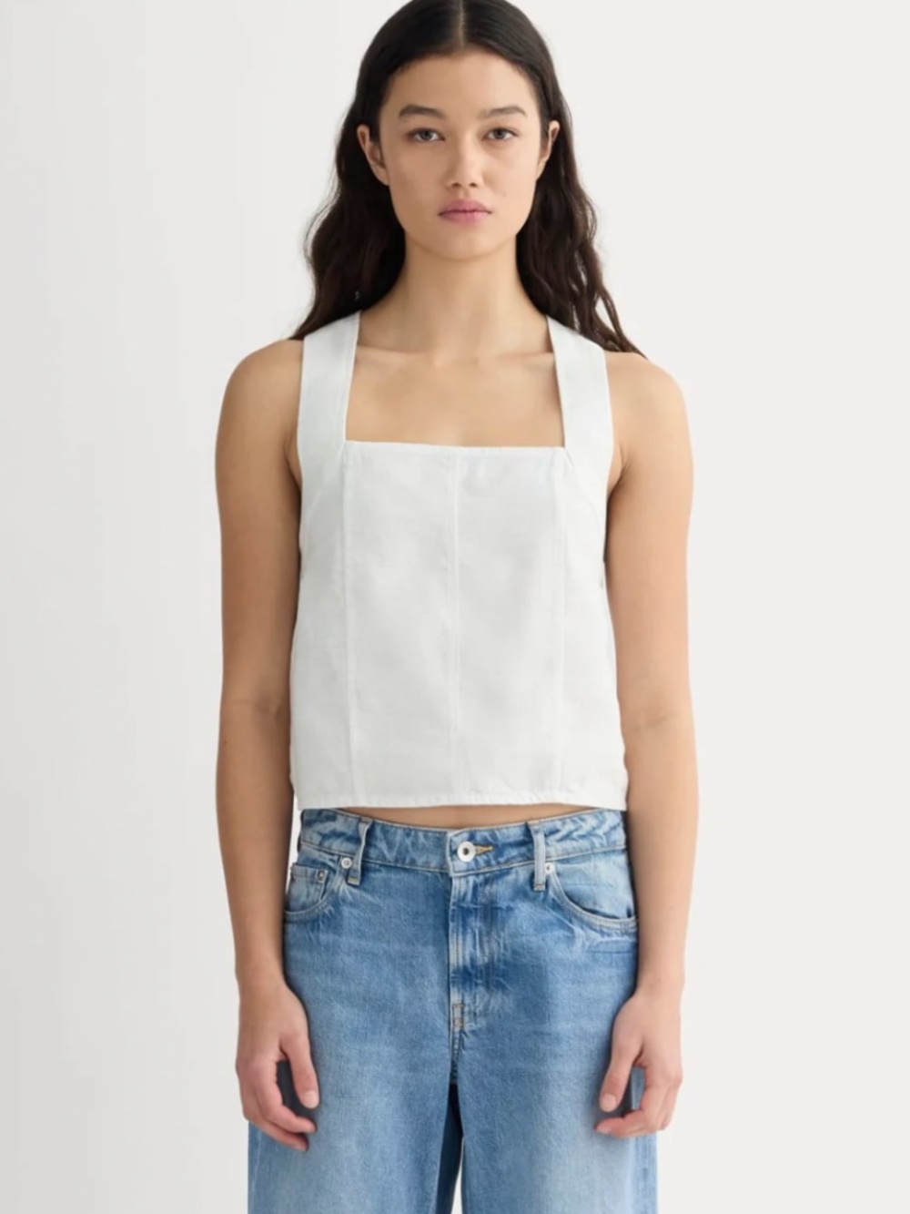 Everlane - The Crossback Tank In Linen - sz 0